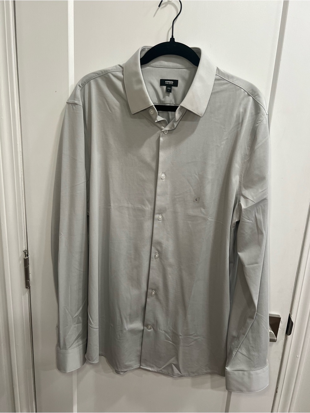 Express dress shirt Men's Light Gray Dress Shirt slim fit